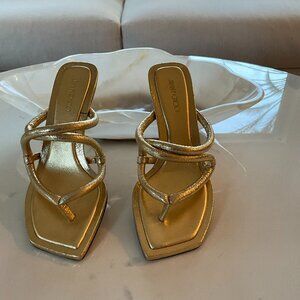 Jimmy Choo metallic gold strappy heels size 36 1/2